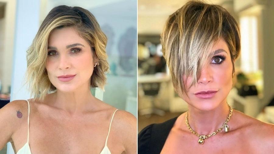 Flávia Alessandra antes e depois de mudar o visual - Reprodução/Instagram