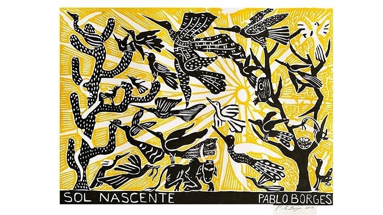 "Sol Nascente", obra do xilógrafo Pablo Borges - Arquivo pessoal/Pablo Borges