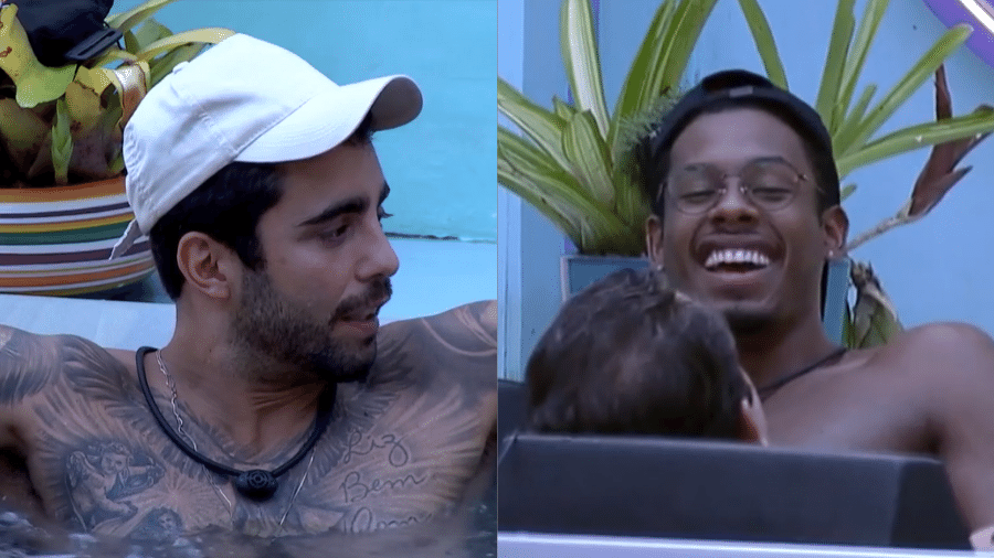 BBB 22: Pedro Scooby e Paulo André brincam na jacuzzi - Reprodução/Globoplay