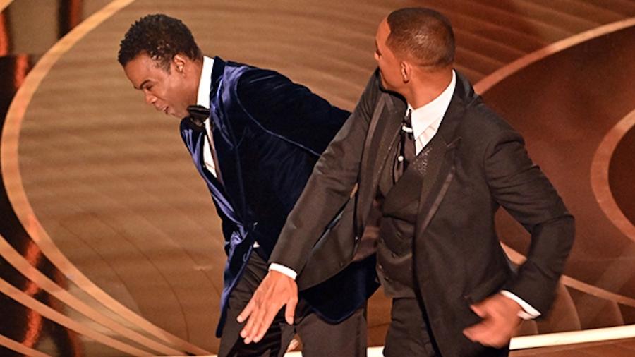 Will Smith deu um tapa no rosto de Chris Rock durante o Oscar 2022 - Reprodução/Internet