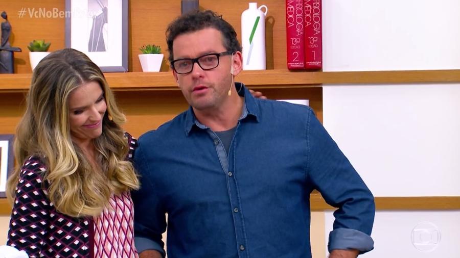 Fernando Rocha se emociona na abertura do "Bem Estar" e é consolado por Mariana Ferrão - Reprodução/TV Globo