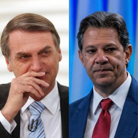Bolsonaro e Haddad disputaram o 2º turno das eleições no ano passado - Montagem UOL