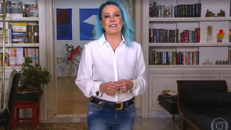 Ana Maria já apareceu com cabelo azul no "Mais Você" - Reprodução/TV Globo