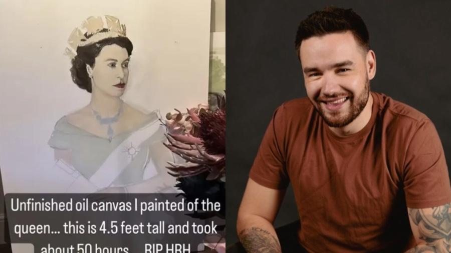 Liam Payne mostra quadro feito para homenagear a rainha Elizabeth 2ª - Reprodução/Instagram