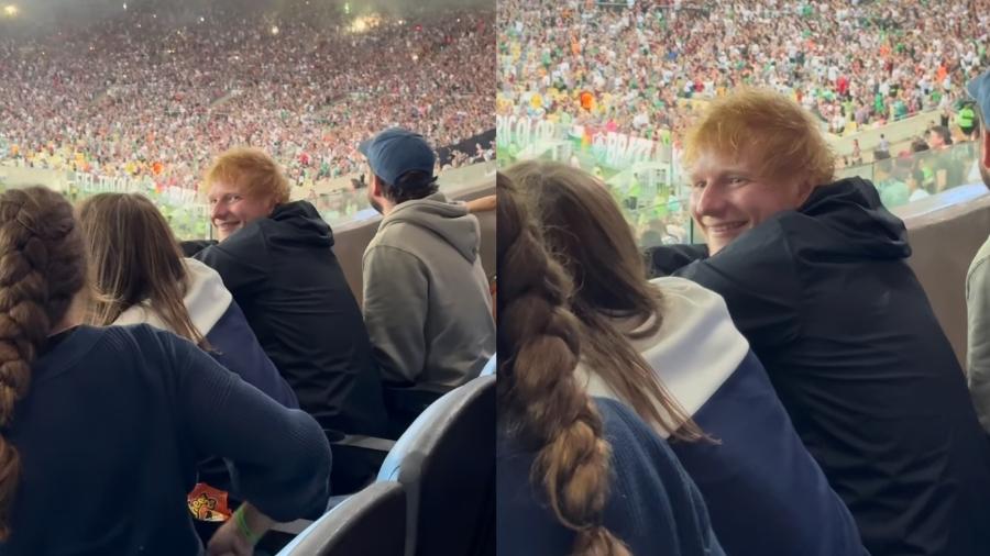 Ed Sheeran em jogo no Maracanã, no Rio de Janeiro