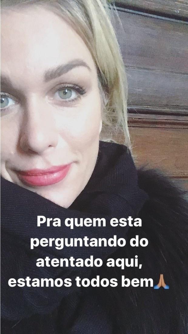 Ludmila tranquilizou os fãs com uma selfie e escreveu na legenda "Para quem está perguntando sobre o atentado ocorrido aqui, estamos todos bem" - Reprodução/Instagram/ludayer13