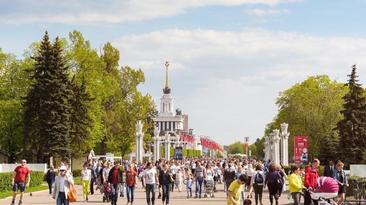 Construída na era soviética, a área conhecida como VDNKh é um dos mais belos destinos de Moscou - Getty Images - Getty Images