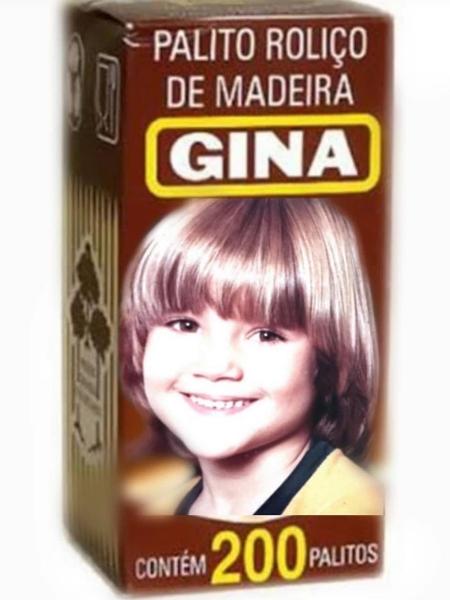 Flávia Alessandra na caixa de palitos de dente Gina - Reprodução/ Instagram