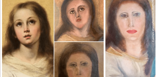 La restauración deja un cuadro irreconocible de la Virgen María de Bartolomé Esteban Murillo