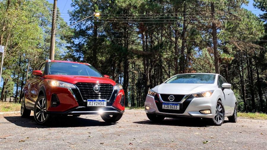Entre as versões equivalentes Sense, do Nissan Kicks e Versa, há uma diferença de preço de R$ 17 mil - Divulgação