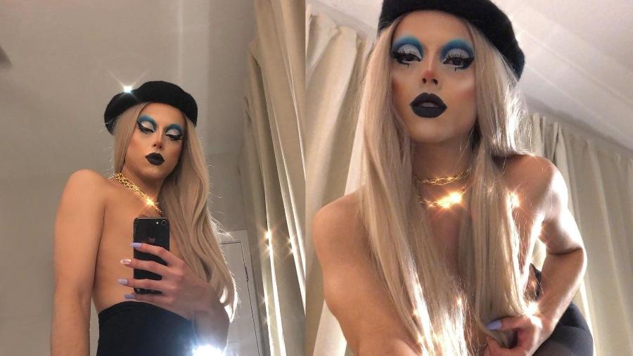 Lucas Santos publica imagens nas redes sociais vestido de drag queen - Reprodução/Instagram