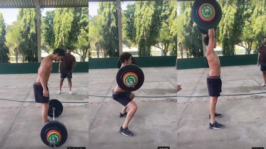 José Loreto levanta peso de 90 kg em treino matinal  - Reprodução/Instagram