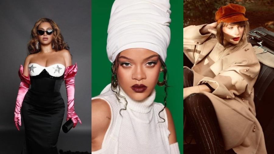 Beyoncé, Rihanna e Taylor Swift ocuparam as posições 80º, 73º e 79º, respectivamente  - Reprodução/Instagram