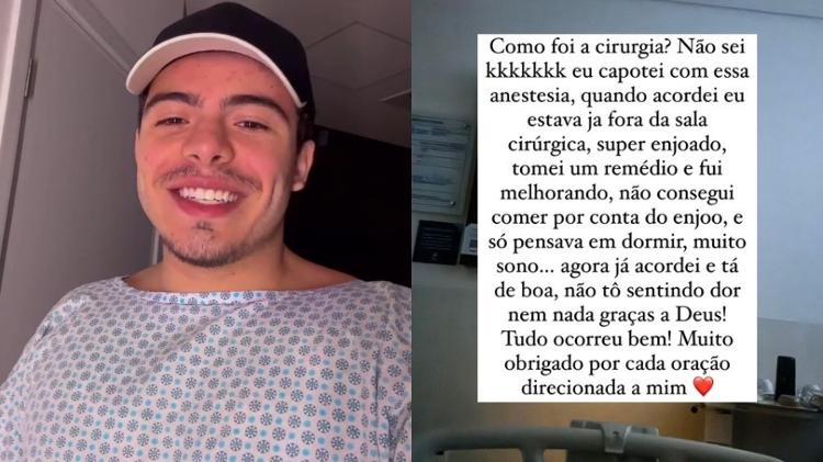 Thomaz Costa atualiza seu quadro de saúde após cirurgia