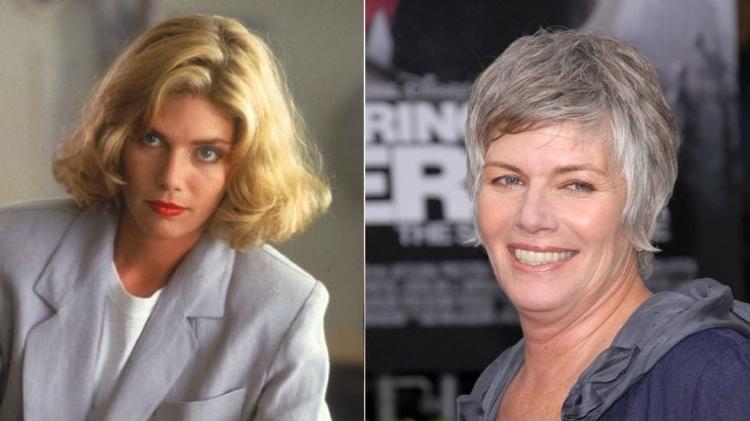 Kelly McGillis tinha 28 anos quando deu vida à instrutora Charlie Blackwood em "Top Gun". Aos 58 anos, a atriz assumiu os fios brancos - Divulgação - Divulgação