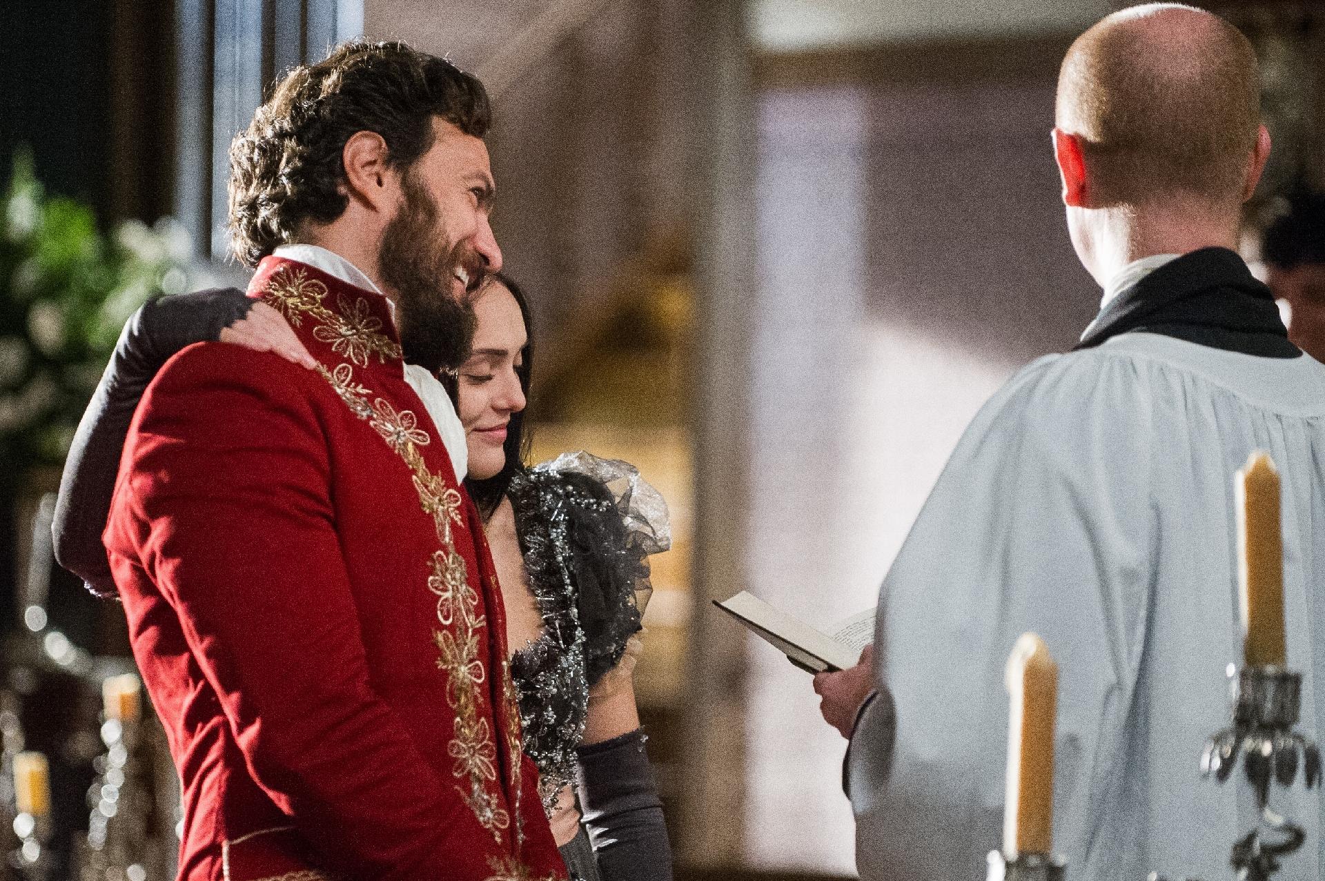 Gravação do casamento de Thomas (Gabriel Braga Nunes) e Anna (Isabelle Drummond) em "Novo Mundo" - Raquel Cunha/TV Globo