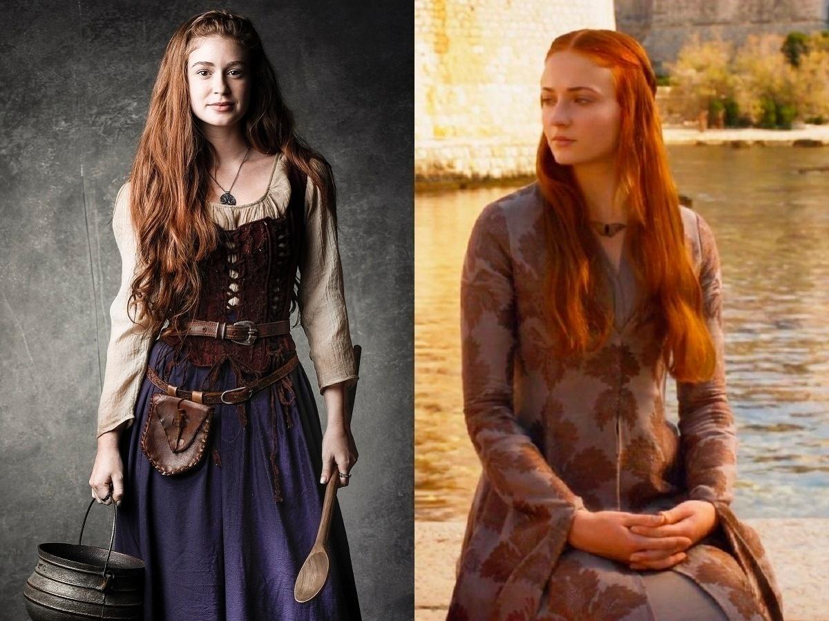 Amália (Marina Ruy Barbosa), de "Deus Salve o Rei"; Sansa (Sophie Turner), de "Game of Thrones" - Fotos de divulgação