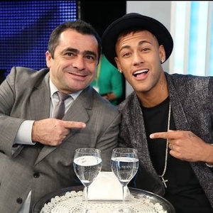 Maradona com Neymar no "Domingão do Faustão" - Reprodução/Instagram - Reprodução/Instagram