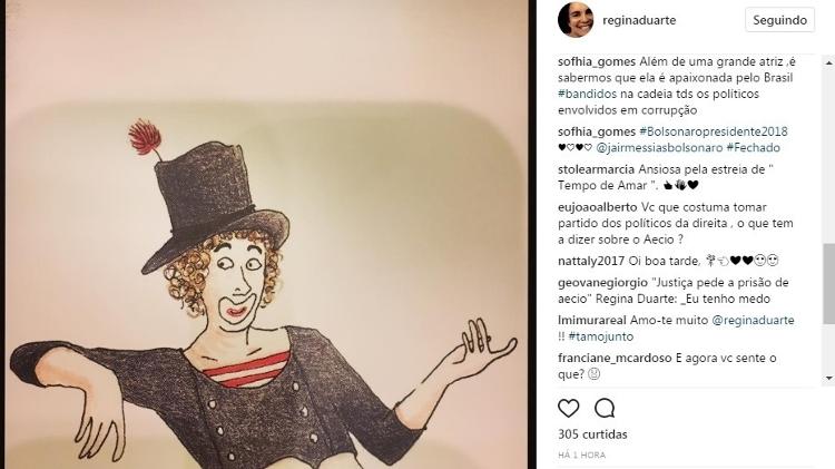 Regina Duarte é criticada nas redes sociais por ter apoiado Aécio Neves - Reprodução/Instagram/reginaduarte - Reprodução/Instagram/reginaduarte