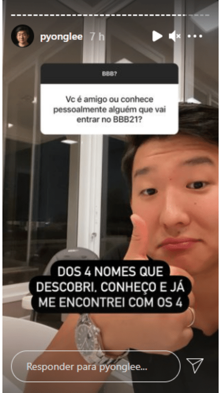 Story de Pyong Lee - Reprodução/Instagram - Reprodução/Instagram
