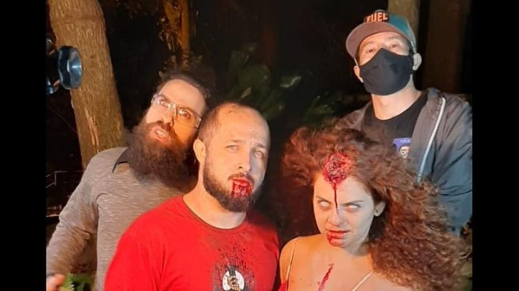 Xico Santos nos bastidores de gravação do filme de terror 'Vale dos espíritos' - Reprodução/Instagram - Reprodução/Instagram