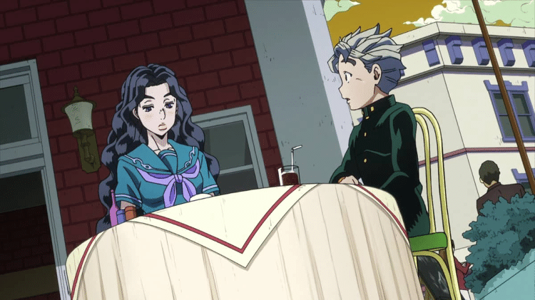 Yukako e Koichizinho em "Jojo's Bizarre Adventure: Diamond is Unbreakable"