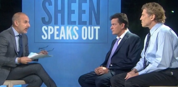 17.nov.2015 - Charlie Sheen e seu médico, Robert Huizenga, falam sobre o tratamento do ator contra o HIV em entrevista ao programa "Today" - Reprodução/NBC
