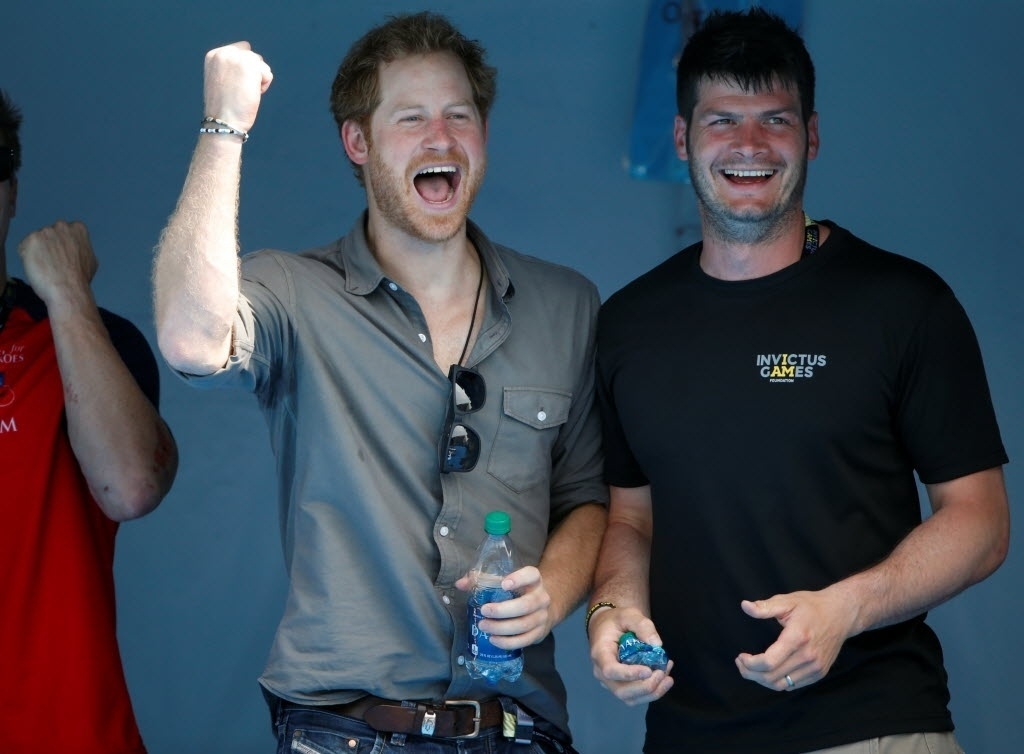 11.mai.2016 - Príncipe Harry torce muito durante os Jogos Invictus, que acontece em Orlando, na Flórida, nos Estados Unidos. - Reuters