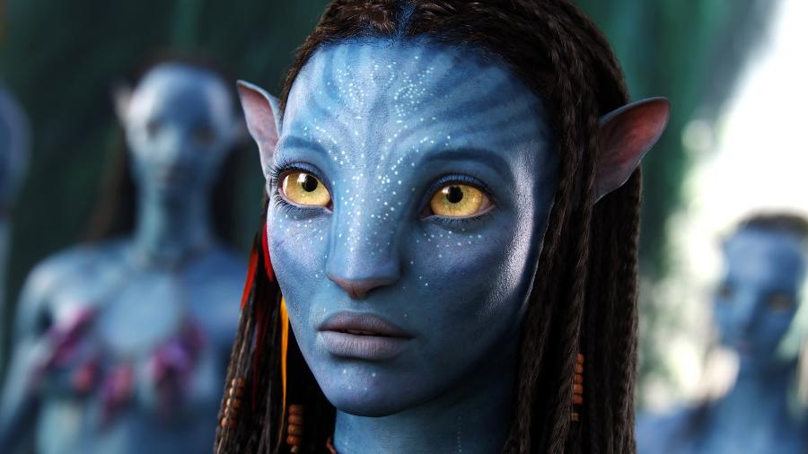 A atriz Zoe Saldana como Neytiri, em "Avatar" - Divulgação