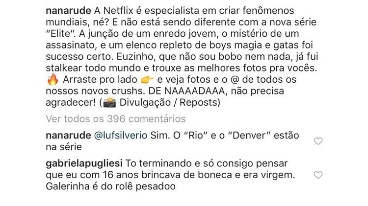O comentário de Gabriela Pugliesi - Reprodução/Instagram - Reprodução/Instagram