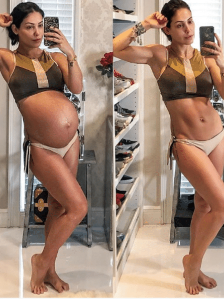 Bella Falconi mostra antes e depois de dar à luz - Reprodução/Instagram