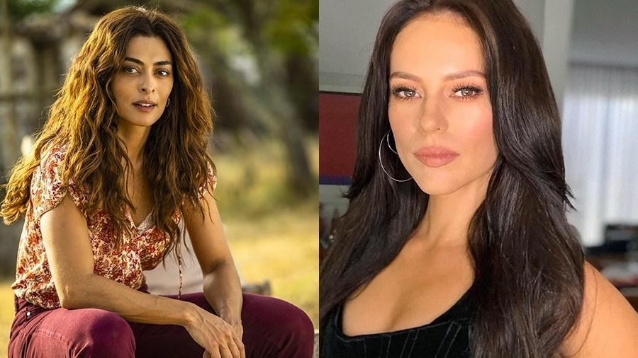 As atrizes Juliana Paes, 40, e Paolla Oliveira, 36, caracterizadas como Maria da Paz e Virgínia, personagens da nova trama das 21h - Globo/ João Miguel Junior e Instagram