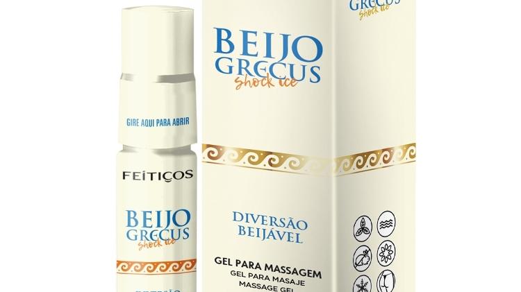 Beijo Grecus Shock Ice, R$ 29,92, Feitiços Aromáticos (www.feiticosaromaticos.com.br) Gel beijável à base de jambu e mentol, proporciona a sensação de vibração e refrescância. Propicia um leve efeito anestésico. - Divulgação - Divulgação