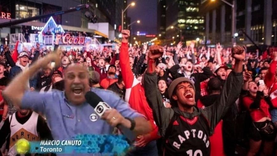 O repórter Márcio Canuto, da Globo, virou meme na final da NBA - Reprodução/Twitter