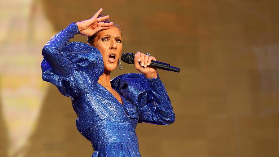 Celine Dion durante apresentação em Londres - Getty Images