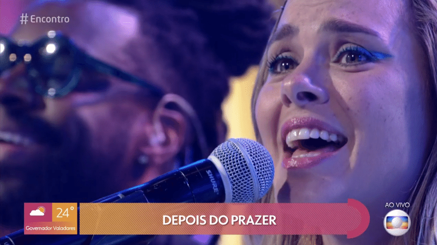 Carolina Dieckmann cantando no Encontro com Fátima Bernardes - Reprodução/Globoplay