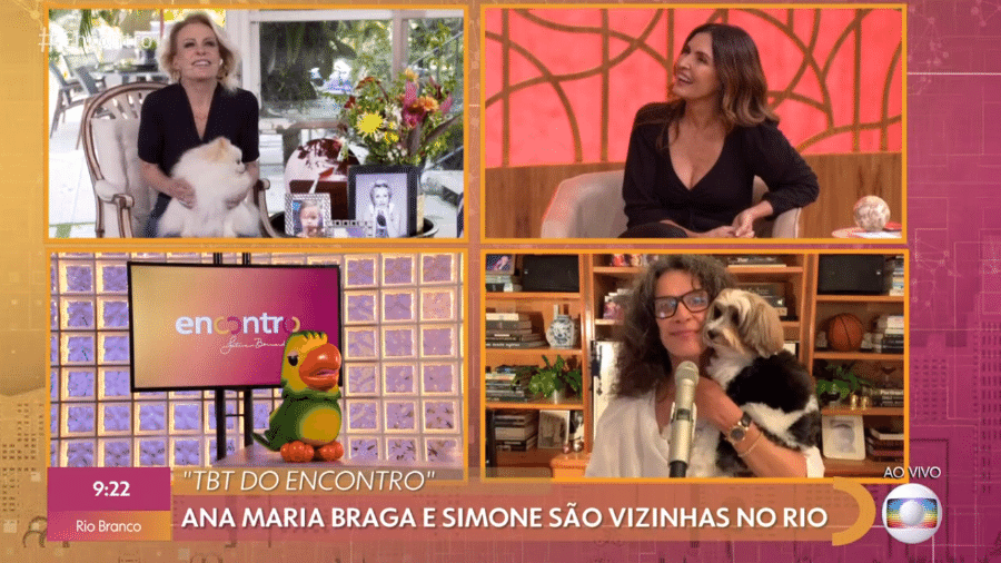 Retorno de Ana Maria Braga ao "Encontro com Fátima Bernardes" contou com a participação de Simone - Reprodução / TV Globo