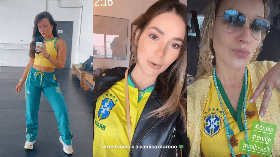Larissa Manoela, Virginia e Luana Piovani se vestiram de verde e amarelo para torcer pelo Brasil - Reprodução/Instagram