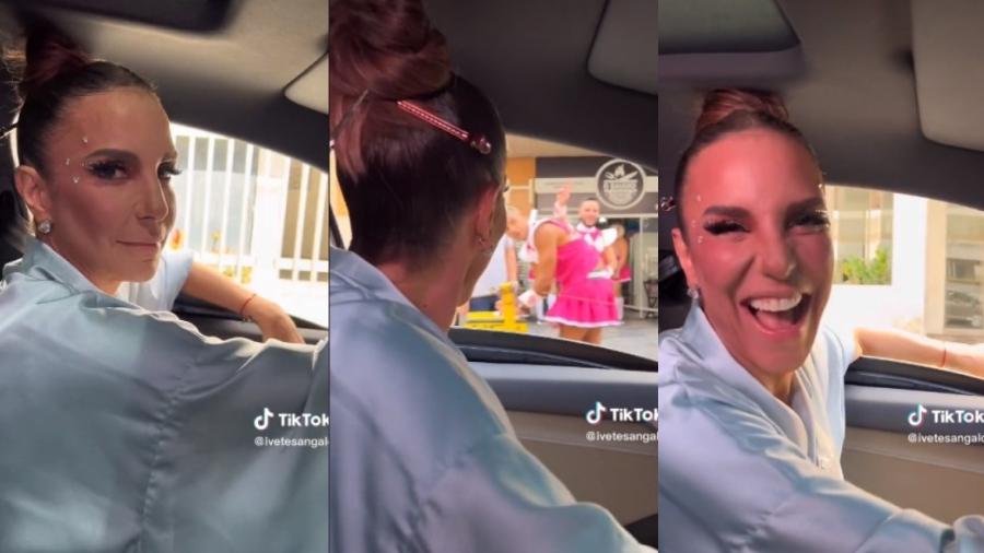 Ivete Sangalo interage com pedestres antes de show - Reprodução/TikTok