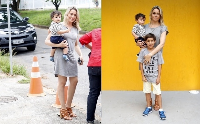 23.nov.2016- Fernanda Gentil festeja aniversário de 30 anos em casa de festas infantil na Barra da Tijuca, zona oeste do Rio. A apresentadora chegou para a comemoração acompanhada do filho Lucas e do afilhado Gabriel - Ag.News