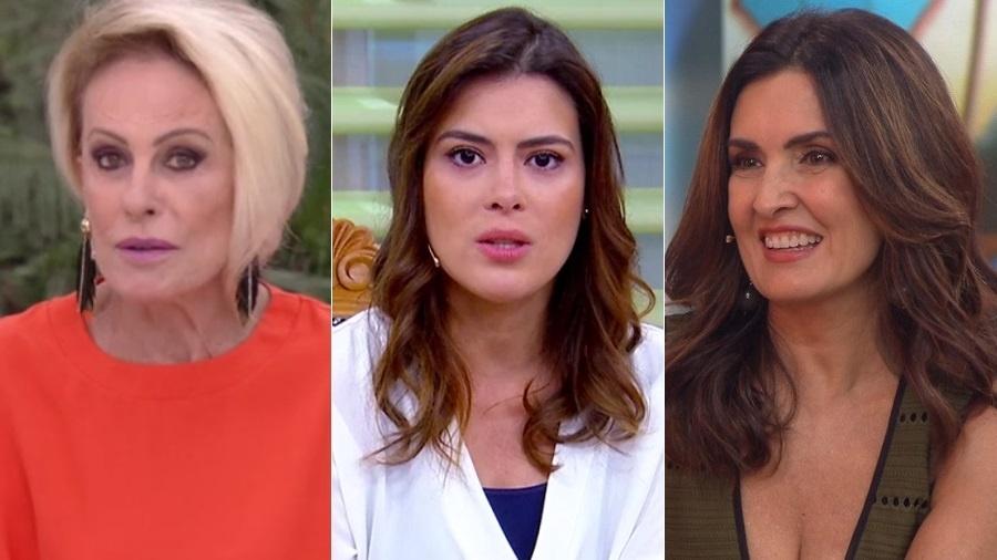 Ana Maria Braga, Michelle Loreto e Fátima Bernardes - Montagem/Reprodução/TV Globo