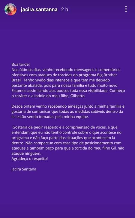 BBB 21: Mãe de Gilberto se pronuncia após receber ataques - Reprodução/Instagram - Reprodução/Instagram