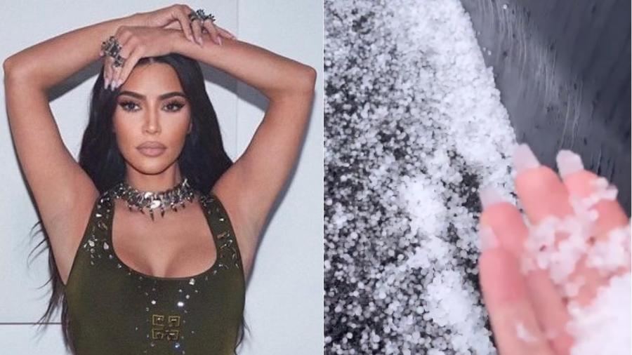 Kim Kardashian confundiu granizo com neve e gerou piadas na internet - Reprodução/Instagram