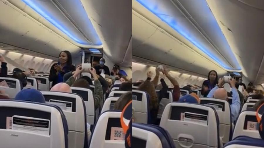 A corrida de papel higiênico aconteceu em um voo da Southwest Airlines que aguardava levantar voo no domingo (3) em Chicago - Reprodução/Twitter