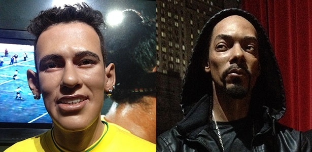 Estátuas de cera do jogador de futebol Neymar e do rapper Snoop Dogg no Dreamland, em Gramado - Luna D'Alama/UOL - Luna D'Alama/UOL