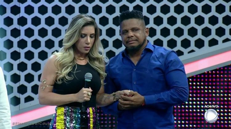 Tati Minerato e Marcelo Galático na final do "Power Couple", em 2018