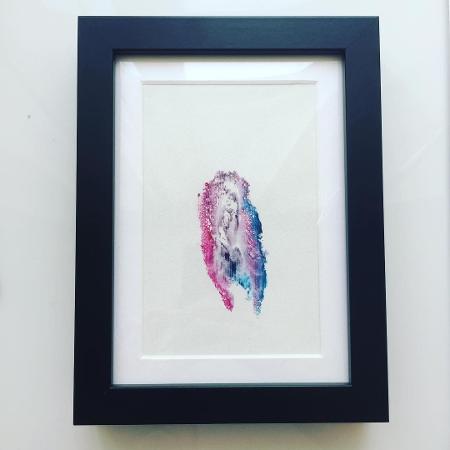 Uma das impressões criadas por Davide, que retrata a vulva de uma mulher que conheceu através do Tinder - Reprodução/Instagram
