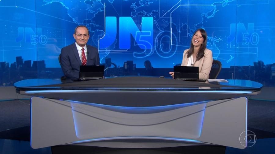 Ayres Rocha e Jéssica Senra na bancada do Jornal Nacional - Reprodução/TV Globo