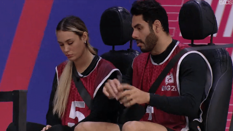 BBB 21: Sarah e Rodolffo na prova do líder - Reprodução/Globoplay - Reprodução/Globoplay