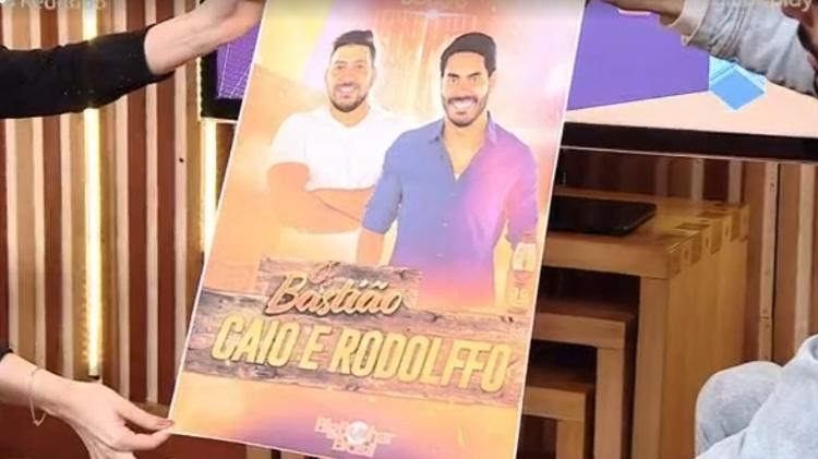 BBB 21: Rodolffo ganha cartaz com foto dele e de Caio - Reprodução/ Globoplay - Reprodução/ Globoplay
